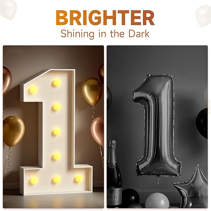 3FT Marquee Numbers 5 Large Light Up Numbers for 15th 50th Birthday Party Decorations Anniversary Light Up Sign Outdoor Pre-Cut Foam Board Kit
