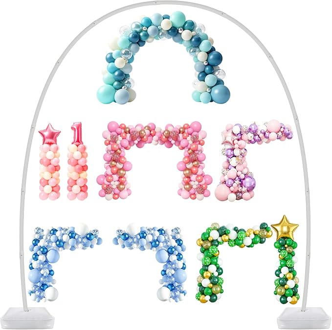 JOVIPOP Balloon Arch Kit,6 IN 1 Balloon Arch Stand With Weighted Water Bag Base for Birthday, Wedding, Engagement, Baby Baptism, Graduation,Christamas Party Decoration 9.5 Ft x 11.5 Ft