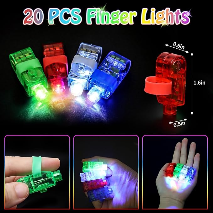 156 PCS Glow in the Dark Valentines Day Party Supplies, 12 Light Up Pop Tubes, 12 LED Glasses, 12 Light Up Headband, 20 Finger Lights and 100 Glow Sticks, Neon Party Favors for Glow Party, Birthday