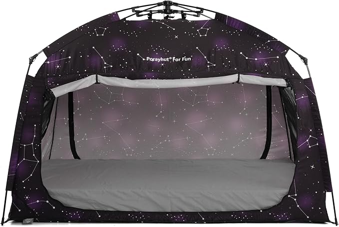 Indoor Instant Privacy Bed Tent for Sleeping,Quick Set-up Bed Canopies,Portable Bed Drapes with Large Space and 3 Doors (Starry, Full)