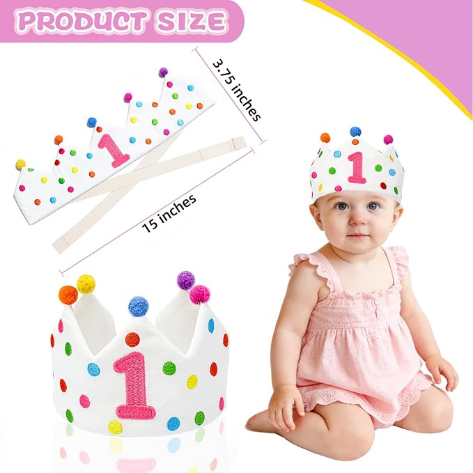 Personalized Hand Embroidered Birthday Hats Unique Happy Birthday Crowns Cute Party Hat for Boy Girl Fit All Ages