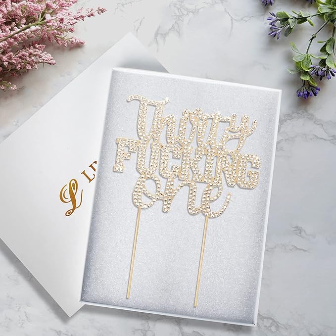 LINGTEER Happy 31st Birthday Funny Gold Rhinestone Cake Topper - Cheers to 31 Years Old Birthday Party,Happy 31st Birthday Cake Centerpieces Topper Decorations Gift Sign.