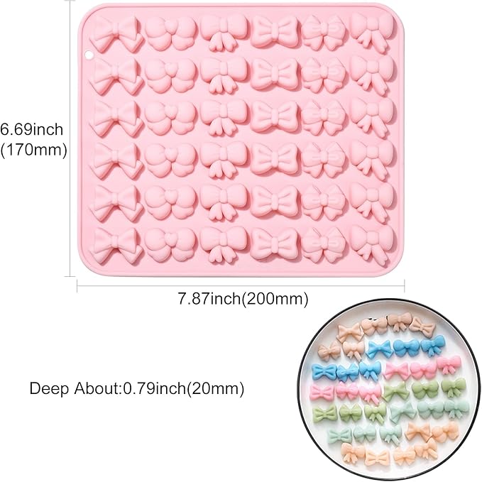 Airssory 2 pcs Cute Bow Theme Fondant Molds Bowknot Bow Tie Mold 3D for DIY Party Wedding Cake Candy Chocolate Epoxy Resin Craft Making Decoration