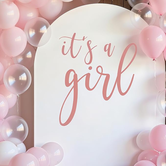 It’s A Girl Baby Shower Decorations - It’s A Boy Sign, It’s A Girl Decal Sign for Balloons Arch Backdrop, Pink First Birthday Decorations for Girls, One Year Old Wall Decor, 1St Party Supplies
