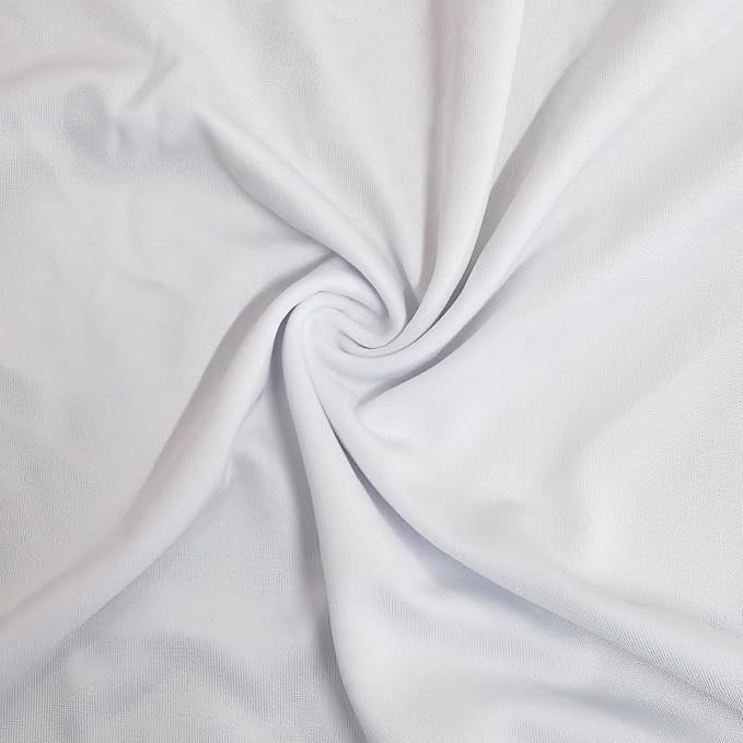 2pcs Stretch Polyester Spandex Dining Chair Cover Covers Slipcovers for Wedding Banquet Party (White, 2)