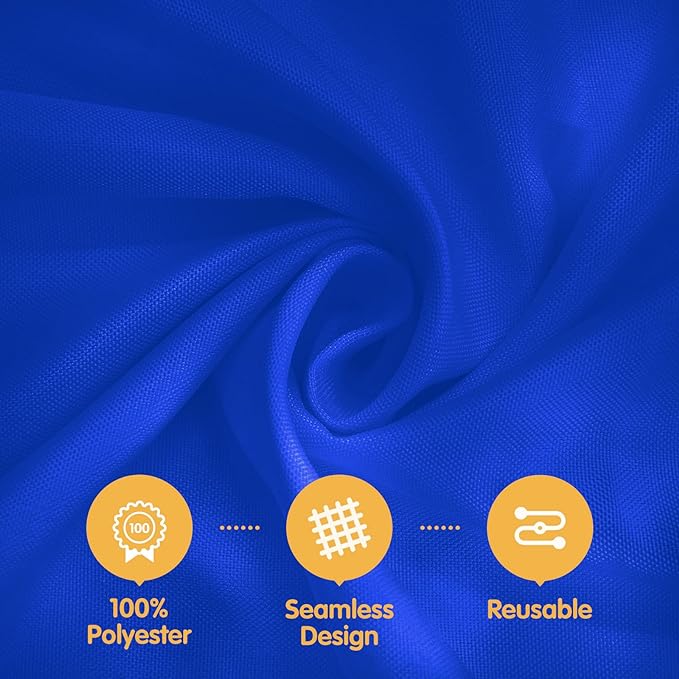 BRILLMAX 8 Pack Royal Blue Round Tablecloths 90 Inch for 60” Tables - 150 GSM Polyester Fabric, 15" Standard Drop, Water, Stain & Wrinkle Resistant Cloth Cover for Wedding Reception Banquet Dining