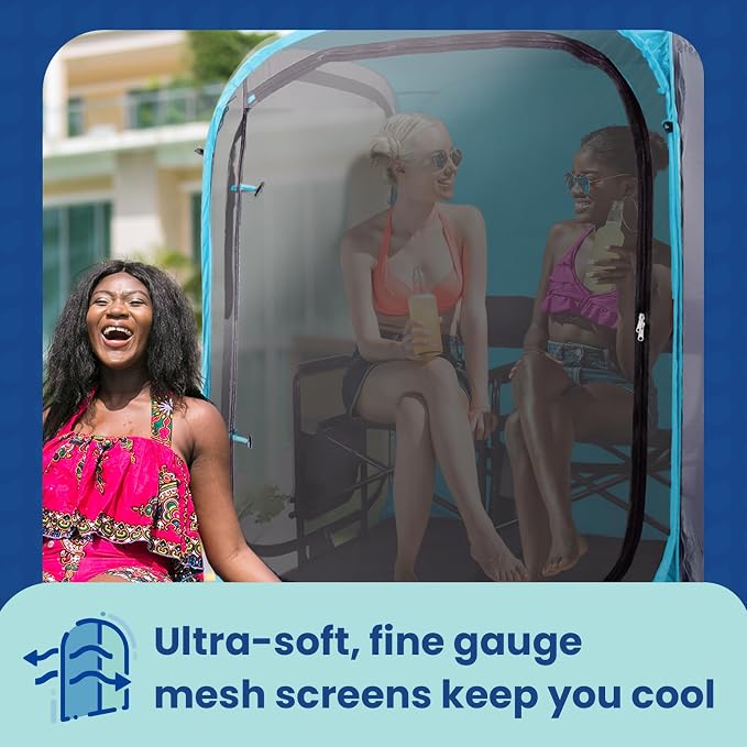 Under the Weather WeatherPod Tank MyPod™ Mesh 1-2 Person Pop-Up Screen Tent Pod - The Original Shark Tank - Keeps Out Bugs, Mosquitos with UPF 50 Sun Protection