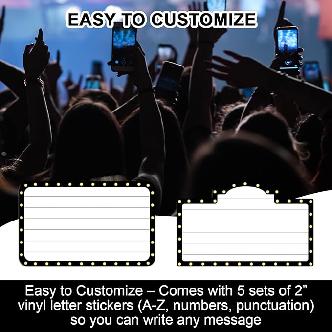 Feifeiya 6 Pack Wedding Bottle Service Sign with Letters Sticker Entrance Props Bridal Party Nightclub Bottle Service Sign with Letters for Nightclub Clubs Weddings Parties(Fashion,Black)