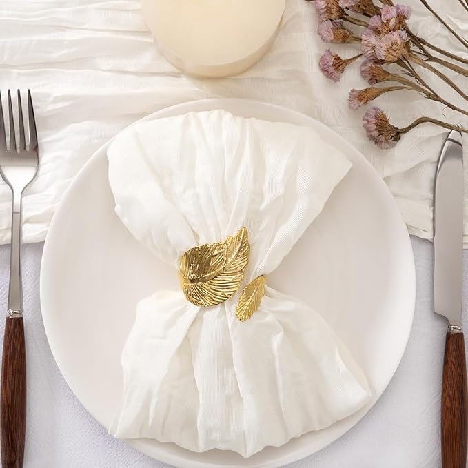 20 Pack Ivory Cheesecloth Napkins Washable White Spring Summer Cloth Napkins Set of 20 Bulk 21x21 Inches for Dinner Wedding Baby Bridal Shower Birthday Party Table Decor