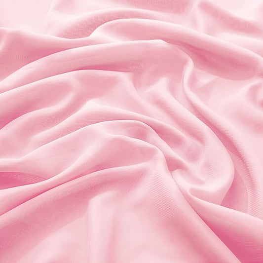 VACVELT Light Pink Chiffon Fabric by The Yard, 60 Inch Wide Chiffon Sheer Fabric Bolt Wedding Draping Fabric, Soft Chiffon Fabric for Wedding Arch Draping Backdrop, Party Decor (Pre-Cut, 5 Yards)
