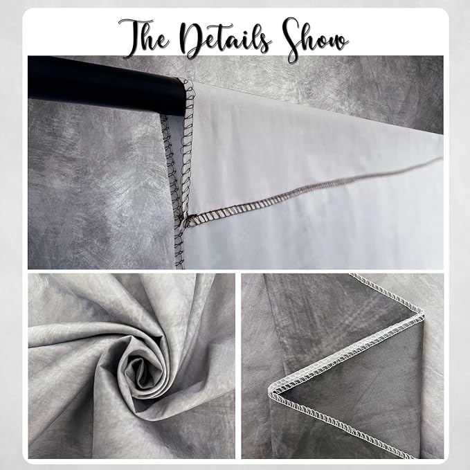 Abstract Professional Photography Backdrop for Portrait Photo Props Booth Background Photoshoot Studio with Polyester Fabric Roller Pocket on Top (8x14ft,Grey,No Stand)