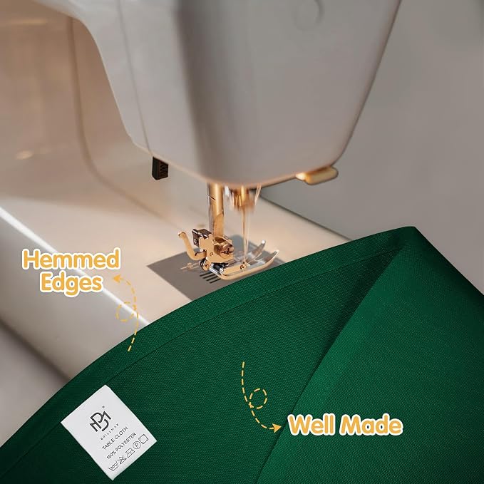 BRILLMAX 6 Pack Hunter Green Round Tablecloths 120 Inch for 60” Tables - 150 GSM Polyester Fabric, Floor Length Drop, Water, Stain & Wrinkle Resistant Cloth Cover for Wedding Reception Banquet Dining