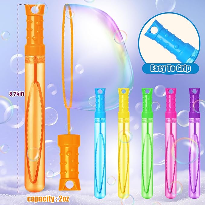 SpringFlower Bubble Wand, 96 Pcs Bubble Wands Bulk, Summer Toys Outdoor Activity Supply,Birthday, Wedding, Party, Bubble Party Favors for Kids