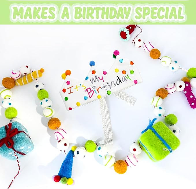 Personalized Hand Embroidered Birthday Hats Unique Happy Birthday Crowns Cute Party Hat for Boy Girl Fit All Ages