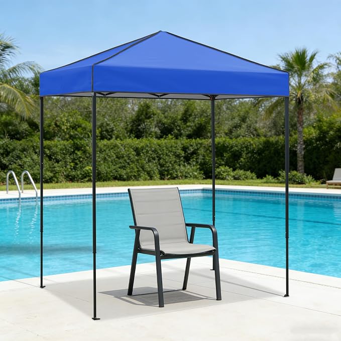 6x4 Pop Up Canopy Tent, Instant Portable Beach Canopy, Outdoor Tent with Carry Bag for Camping, Sports, Tailgating, Events, Blue