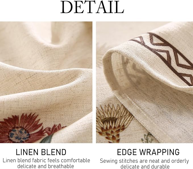 ISAENNE Designer Linen Square Large Tablecloth,67"x67"-Serenity G | Vintage Elegant French Floral Durable Table Cloth,Light Beige,Decor,Heavyweight,Dining Room,Tea Party,Kitchen,Thanksgiving