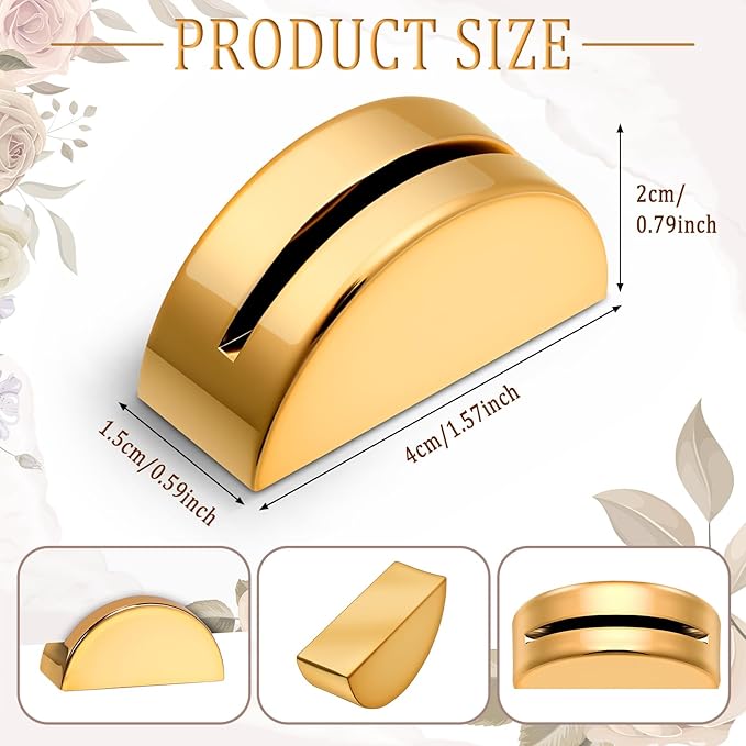 Vicenpal 20 Pcs Gold Table Number Holders Wedding Acrylic Card Place Holders with Card Slot Table Sign Display Stands for Photo Menu Office Meeting Restaurant Wedding Party Events (Semicircular)