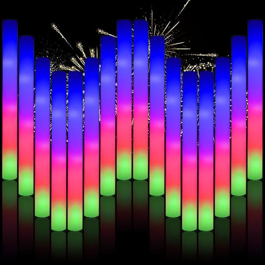 110pcs Led Glow Sticks,Foam Glow Sticks 3 Flashing Modes for Wedding Glow in The Dark Party Supplies, Foam Light up Sticks for Birthday, Raves, Outdoor Camping