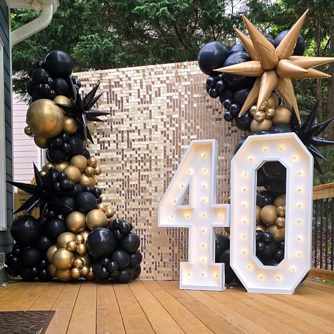 COKAOBE Champagne Gold Sequin Wall Backdrop, 24PCS Square Sequin Shimmer Backdrop Panel, Photo Backdrops for Birthday, Anniversary, Wedding, Graduation & Bachelorette Party Decoration