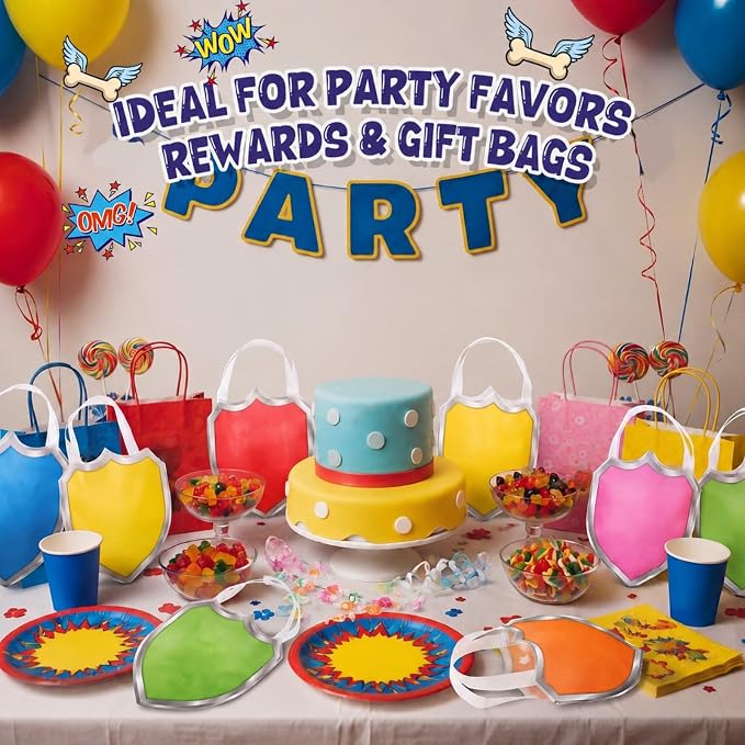 Locmeo 24 Pcs Cartoon Dog Party Favors Gift Bags Bulk Non Woven Candy Treat Bags with Handle for Birthday Decorations Puppy Goodie Cartoon Party Supplies