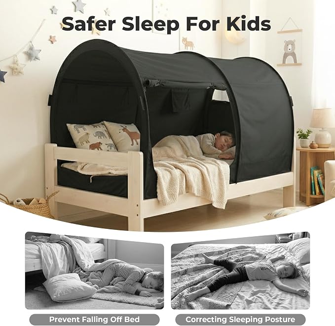 LEEDOR® Bed Tent Dream Tent Bed Canopy Shelter Cabin Sleeping Tent Indoor Pop Up Privacy Warm Breathable Mosquito Mesh Twin/Full/Queen for Kids and Adult (Mattress Not Included)