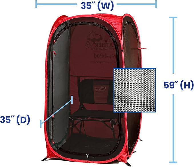 Under the Weather WeatherPod Tank MyPod™ Mesh 1-2 Person Pop-Up Screen Tent Pod - The Original Shark Tank - Keeps Out Bugs, Mosquitos with UPF 50 Sun Protection