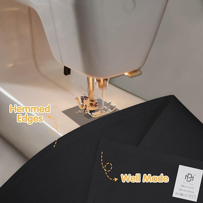 BRILLMAX 8 Pack Black Tablecloths 60 x 102 Inch for 6ft Rectangle Tables - 150 GSM Polyester Fabric, 15" Standard Drop, Water, Stain & Wrinkle Resistant Cloth Cover for Wedding Banquet Dining Buffet