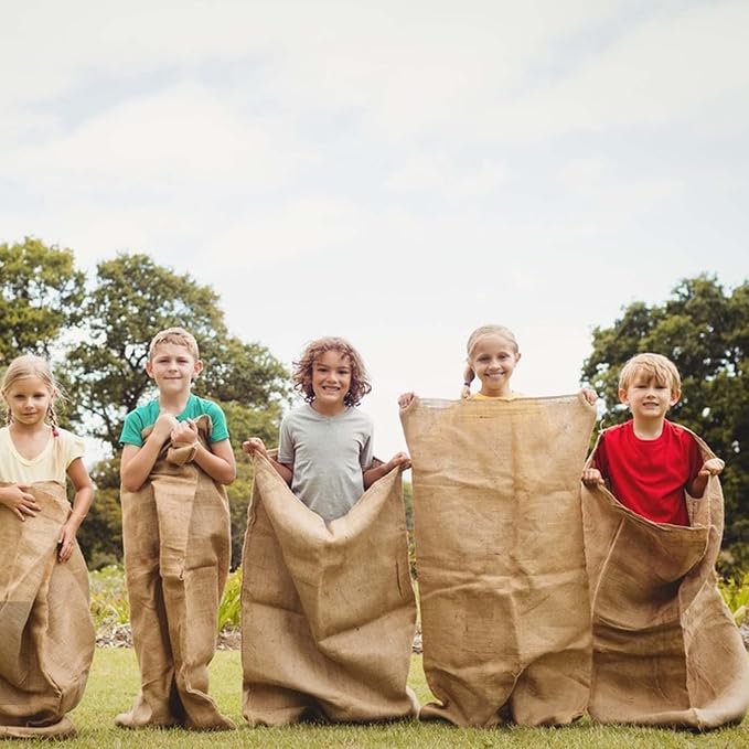 EBaokuup 12 Pack Large Burlap Potato Sack Racing Bags-39"x21" Nature Jute Sacks Race Bag for Adults & Kids Outdoor Game-Reusable Potato Sack Bags for Easter Lawn Games Vegetable Storage Plant Cover