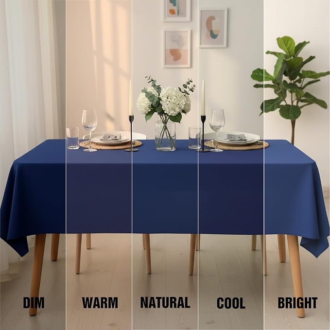 Fixwal 3 Pack Navy Blue 60 x 102 Inch Rectangle Tablecloths, Reusable Heavy Duty Washable Polyester Table Covers for 6 Ft Tables, Wedding, Party, Baby Shower, Birthday, Outdoor