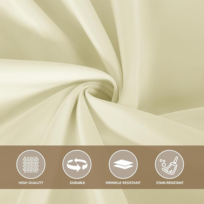 sancua Beige Tablecloths for 6 Foot Rectangle Tables, 8 Pack - Washable Polyester Fabric Table Cloth for Wedding Party, Birthday, Banquet Reception, 54x108 Inch Ivory