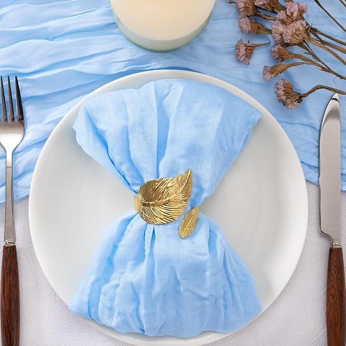 50 Pack Baby Blue Cheesecloth Napkins Cloth Spring Summer Light Blue Cloth Napkins Set of 50 Bulk 21x21 Inches for Wedding Baby Bridal Shower Birthday Dinner Party Table Decor