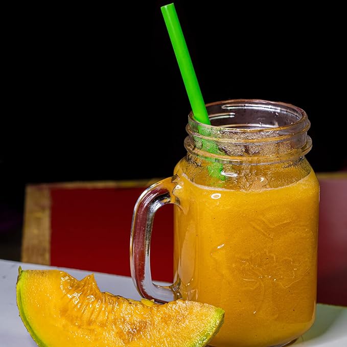 [300 Pcs] Biodegradable Compostable Disposable Colorful Straws - PLA Plant Based Drinking Straws for Juice Coffee Cocktail Cold Drinks (8.25" LongX0.23" Wide)