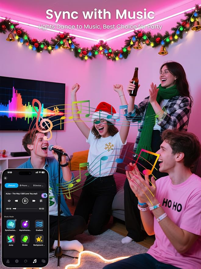 46ft 100LED Smart Color Changing Globe String Lights Indoor APP Control | Fairy Lights Plug in with Remote, Music Syn, Clear Wire Twinkle Light for Bedroom, Multicolor & Modes, Waterproof, Room Decor