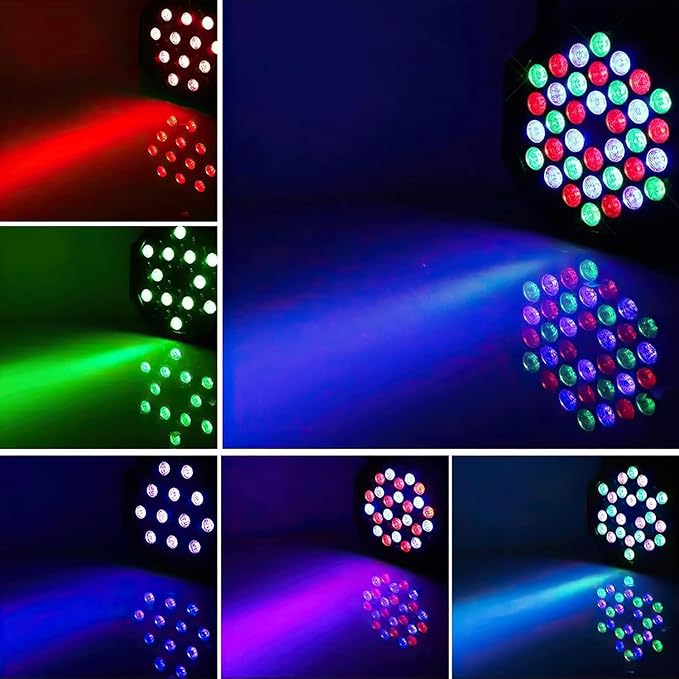 U`King Stage Lights, 36W LED RGB LED Par Lights, 7 Channel Stage Light with DMX Controller Sound Activated, Stage Lighting for Events Birthday Bar Dance Decoration, 16 Packs