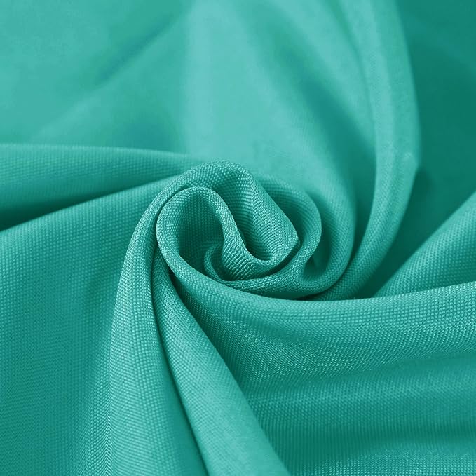 Fokitut 2 Pack Waterproof Round Tablecloth, 120 Inch, Stain Resistant and Wrinkle Polyester Table Cloth, Fabric Table Cover for Kitchen Dining, Wedding, Party, Holiday Dinner-Turquoise
