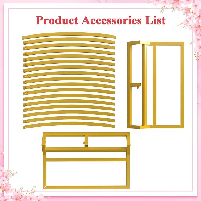 Putros Round Backdrop Stand 9.2ft, Circle Balloon Arch Frame, Metal Round Arch, Gold Circle Backdrop Stand for Wedding, Birthday Party, Anniversary, Bridal Ceremony, Graduation Decoration
