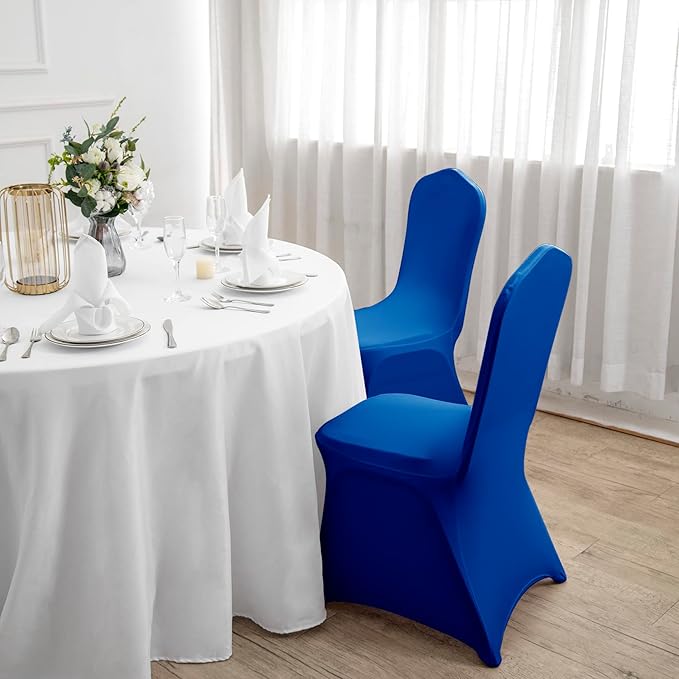 Spandex Chair Covers, 12PCS, Removable Washable Protector Stretch Covers for Living Room, Party, Banquet, Wedding Event, Hotel (Royal Blue)