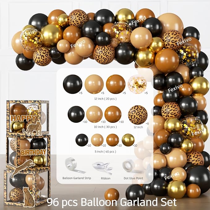 224 Pcs Cheetah Print Birthday Decorations,Cheetah Birthday Balloons Cake Plates and Napkins Set Decorations Leopard Print Backdrop Decorations for Party