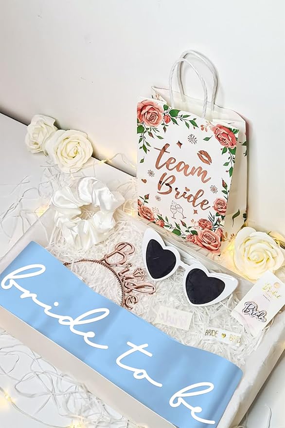 LADY&HOME Blue Bride To Be Sash,Bachelorette Party Decorations,Bach Supplies,Bridal Shower Gift,Something Blue Bride To Be Gift