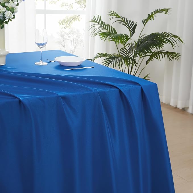 Rectangle Tablecloths 60x120 Inch 2 Pack Royal Blue Tablecloth for 6ft Washable Decorative Linen Polyester Table Cloths for 8ft Dining Table Banquets Buffet Parties and Wedding