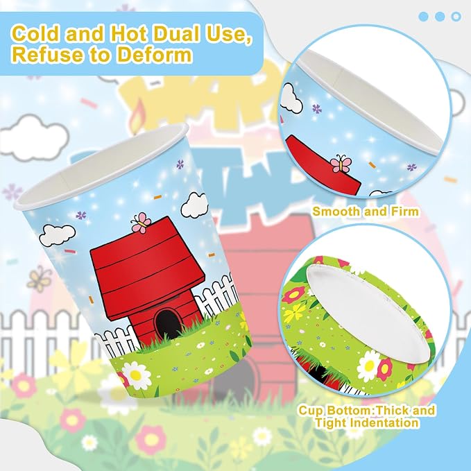 Cartoon Dog Red House Party Supplies Cartoon Tableware Set Kids Boys Girls Birthday Party Decoration Red and Blue Disposable Tableware Party Kids Decoration