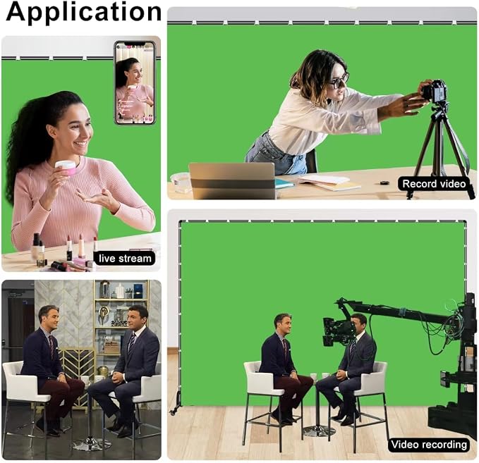 7x6.5ft Green Screen Backdrop Kit,Movable Backdrop Stand with Wheels and Greenscreen Background for Video Recording,Streaming.
