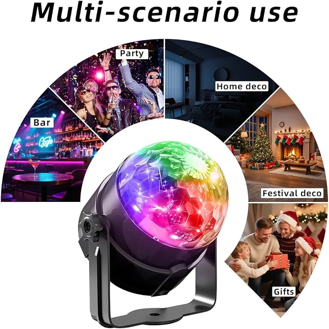 Party Lights Disco Balls Strobe Light for Parties with Remote Control for Home Room Dance Birthday Karaoke Stocking Stuffers New Years Eve Parties Decorations(2pack)