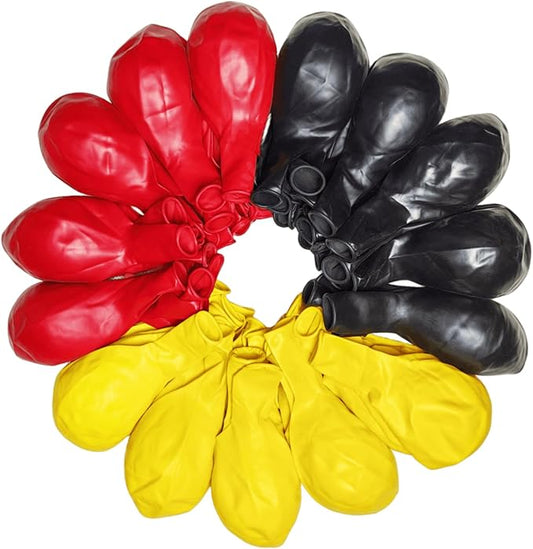 90 Pack Red and Yellow Black Balloons 18 Inch Large Balloon for Mouse Theme Kids Birthday Baby Shower Anniversary Party Decorations Supplies