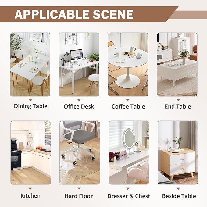 LovePads Clear Table Cover Protector 42 x 90 Inch, 1.5mm Thick Plastic Table Cover, Table Protector for Dining Room Table, Waterproof Vinyl Tablecloth Table Pad Mat for Kitchen, Dresser, Writing Desk