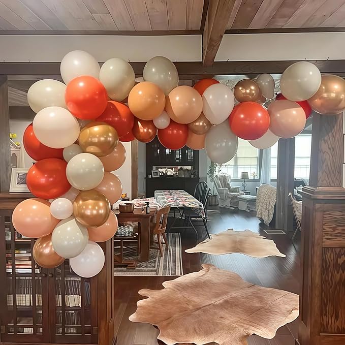 Fall Balloon Arch kit, 122Pcs Thanksgiving Balloon Garland, Beige Burgundy Dusty Green Ivory White Metallic Gold Balloons for Autumn Birthday Harvest Baby Shower Fall Little Pumpkin Party Decorations