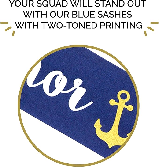 “Last Sail Before The Veil” Bachelorette Sashes | 7 Pack | 1 Bride to be Sash and 6 Bride Tribe Sashes with Fun Nautical Phrases