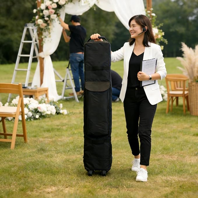 Abbylike 62 x 9 Inch Balloon Arch Frame Storage Bag with Wheels Balloon Kit Travel Bag for Transport and Storage Wedding Arch Stand Backdrop Frame Organizer for Ceremony Bridal Shower Birthday Decor