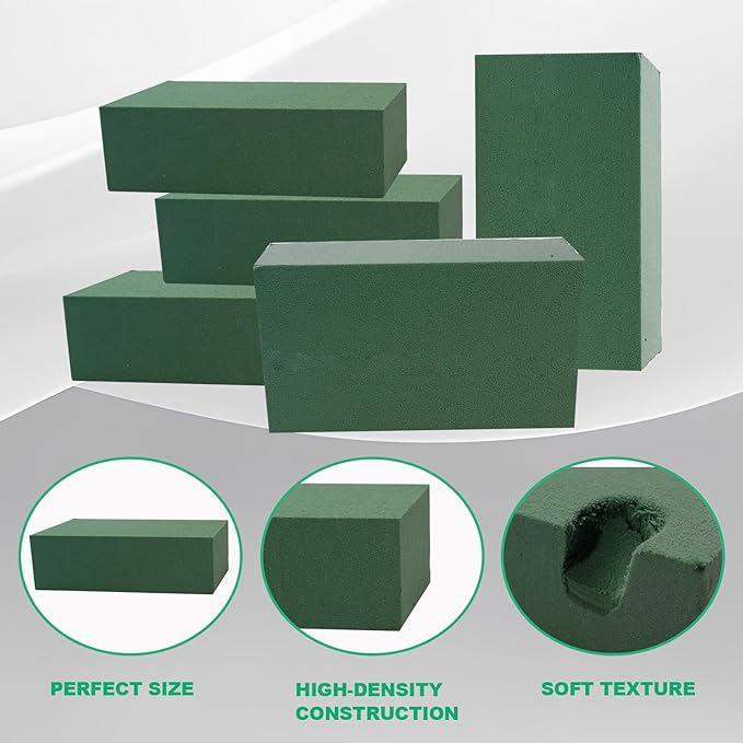 TANEMUDO 36 Packs Floral Foam Blocks Wet & Dry for Flower Arranging,5.5 x 3.1 x 1.8 Inches Floral Styrofoam Blocks Kit for Fresh and Artificial Flowers, Wedding and Home Decor