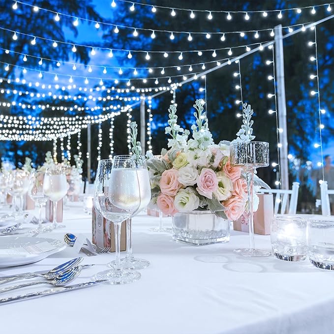 JMEXSUSS 100 LED White String Lights Indoor, Connectable Globe String Lights Plug in with Remote, 33 ft 8 Modes Christmas Fairy Light Outdoor for Bedroom Room Mirror Party Holiday Valentines Decor